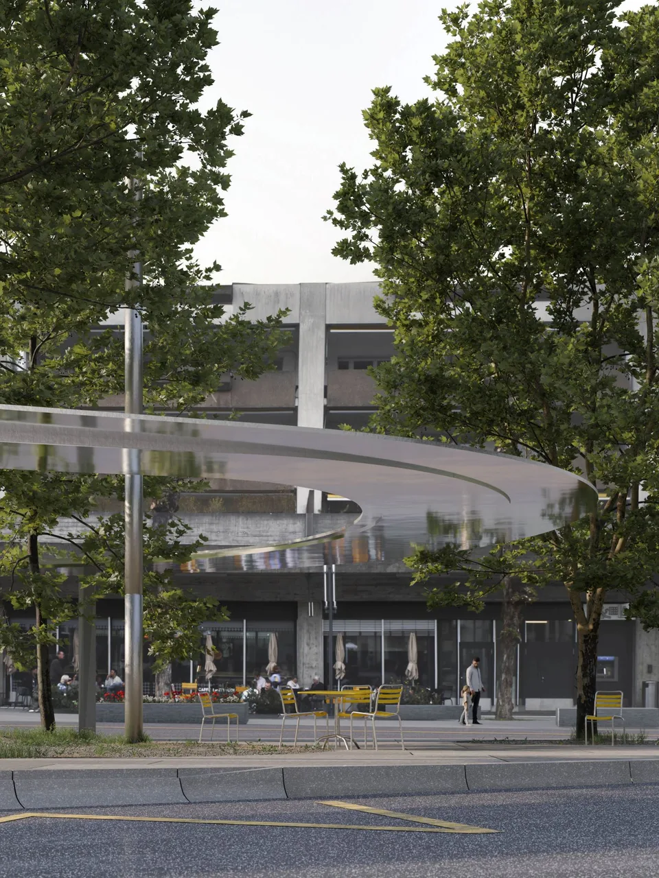Architekturwettbewerb, Landschaftsarchitekt, Stadt Dietikon, Überhang, Bushaltestelle, Bahnhofplatz